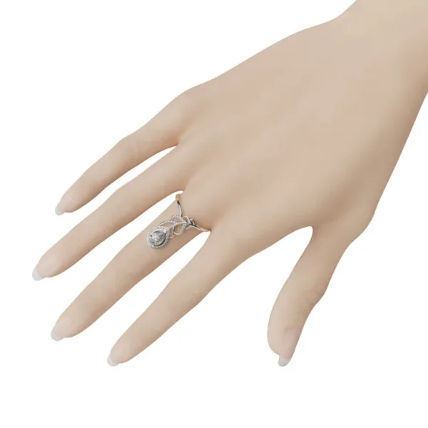 Nhẫn Nữ Vàng 18K Cánh Hoa Đá Ruby NNU156