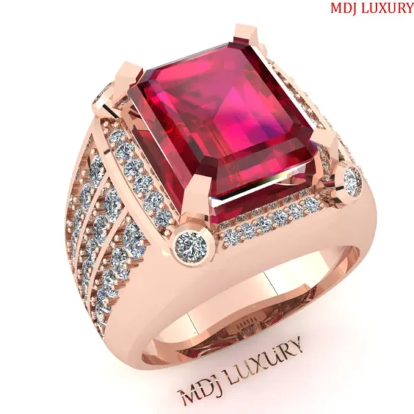 Nhẫn Nam Vàng 18 Đá Ruby Cao Cấp NN283