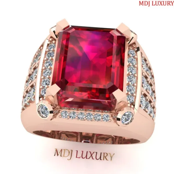 Nhẫn Nam Vàng 18 Đá Ruby Cao Cấp NN283