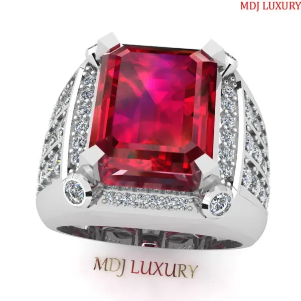 Nhẫn Nam Vàng 18 Đá Ruby Cao Cấp NN283