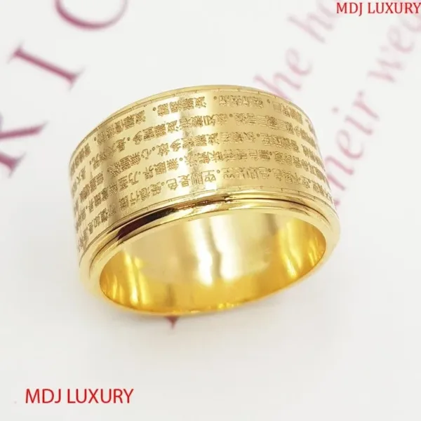 Nhẫn Vàng Bát Nhã Tâm Kinh Vàng 18K MDJ NN309