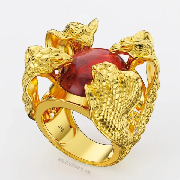 Nhẫn Nam Tuổi Tỵ – Tứ Tỵ Bảo Ngọc Ruby Cao Cấp M NN313