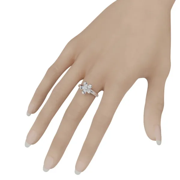 Nhẫn Đính Hôn Vàng Trắng 18K Cao Cấp NNU179