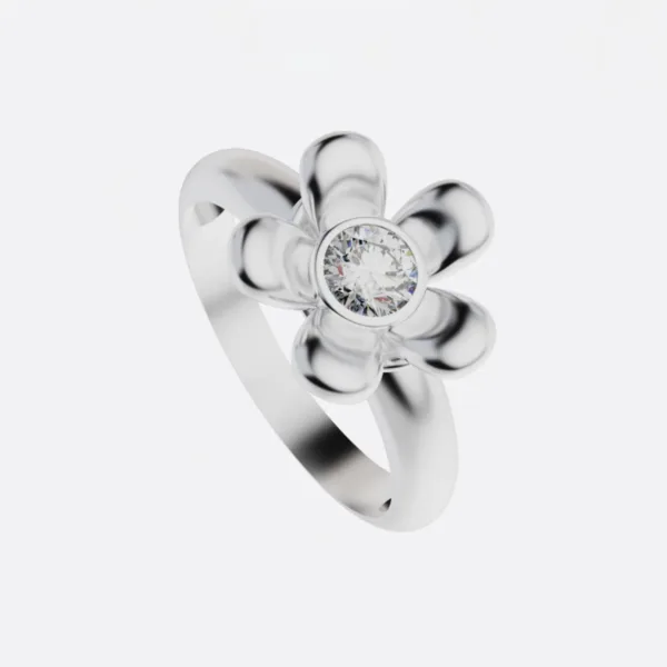 Nhẫn Đính Hôn Vàng Trắng 18K Cao Cấp NNU179