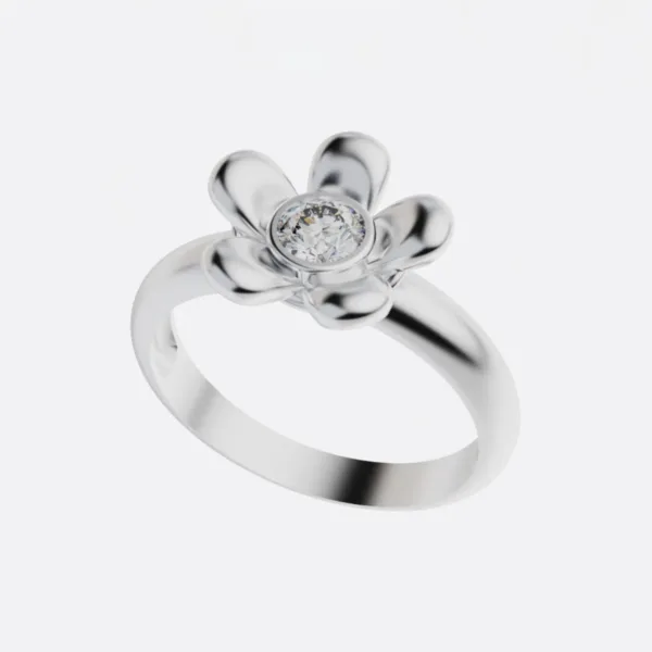 Nhẫn Đính Hôn Vàng Trắng 18K Cao Cấp NNU179