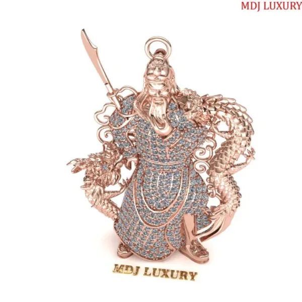 Mặt Dây Chuyền Nam  Quan Vũ Kim Cương Moissanite- MDC28