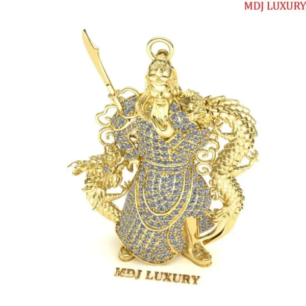 Mặt Dây Chuyền Nam  Quan Vũ Kim Cương Moissanite- MDC28