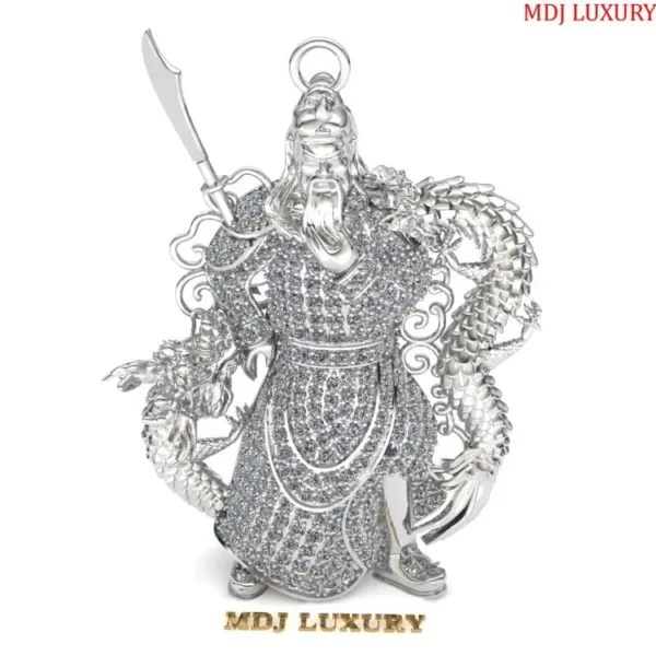 Mặt Dây Chuyền Nam  Quan Vũ Kim Cương Moissanite- MDC28