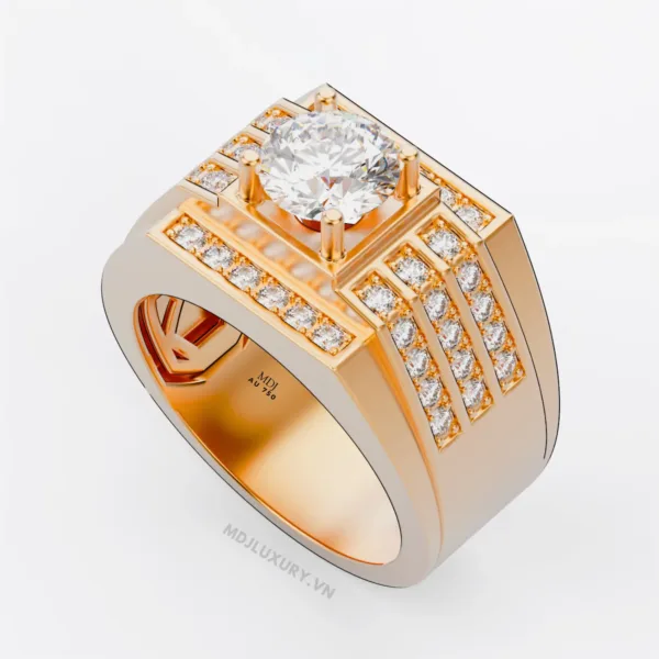 Nhẫn Nam Vàng Tây Đá Quý Thiên Nhiên- NN329