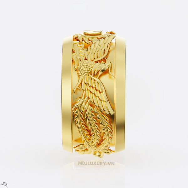 Nhẫn Nam Vàng 24K Vòng Xoáy Âm Dương Song Phượng- NN330