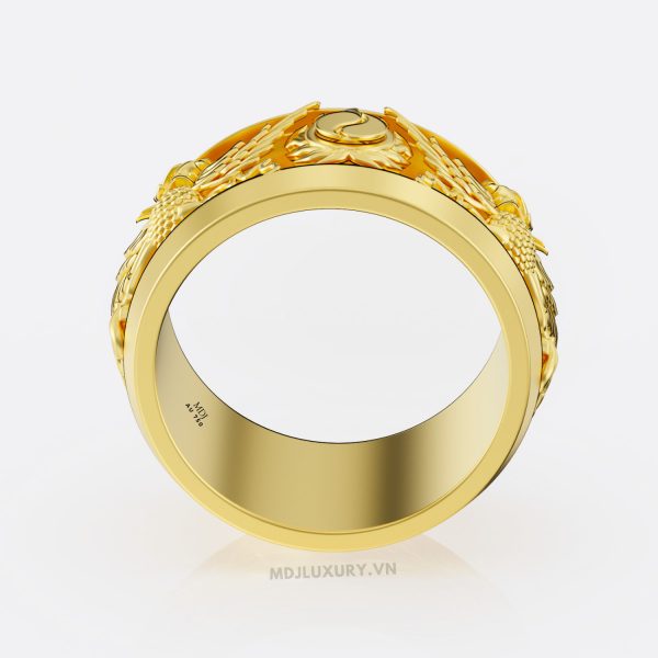Nhẫn Nam Vàng 24K Vòng Xoáy Âm Dương Song Phượng- NN330