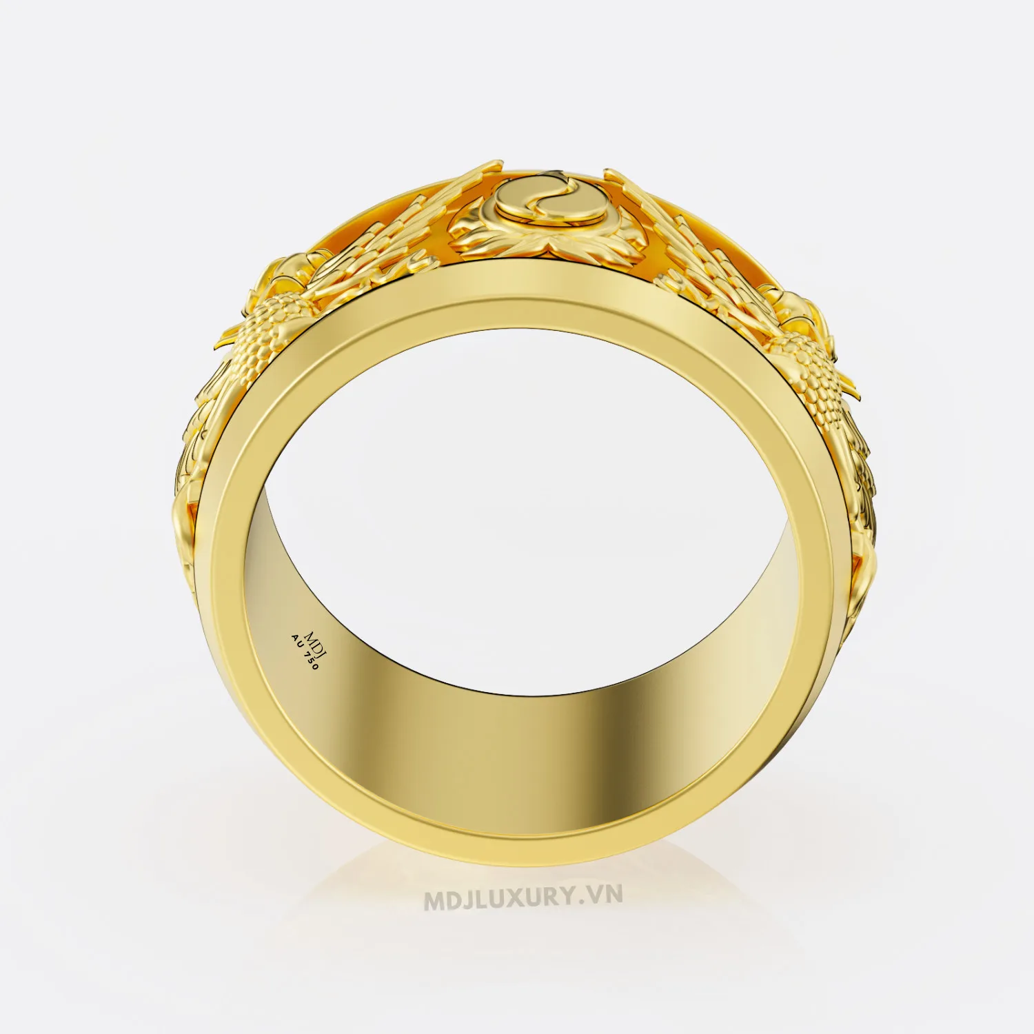 Nhẫn Nam Vàng 24K Vòng Xoáy Âm Dương Song Phượng- NN330