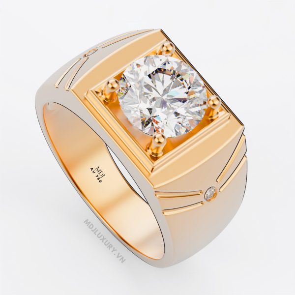 Nhẫn Nam Đá Quý Cao Cấp Vàng Tây 18K – NN335