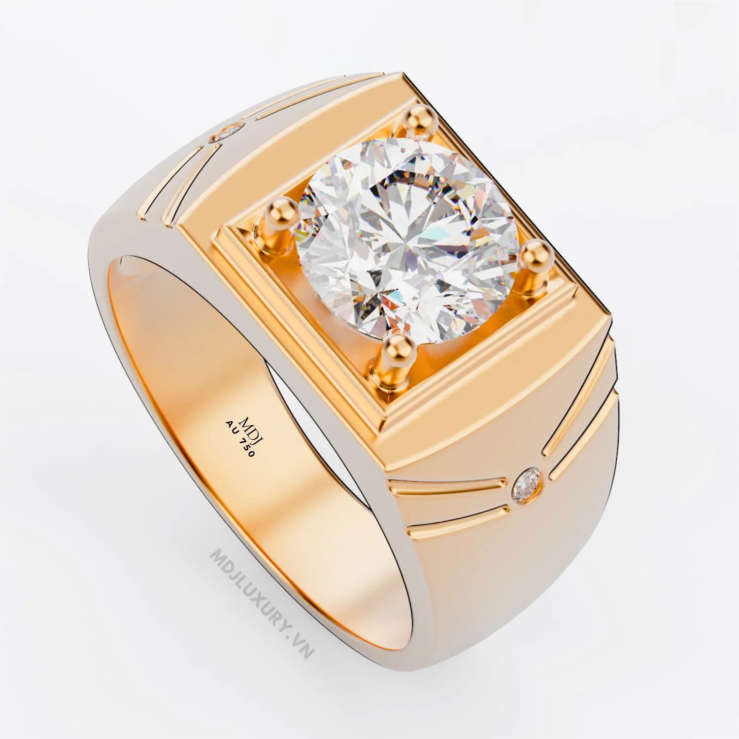 Nhẫn Nam Đá Quý Cao Cấp Vàng Tây 18K – NN335