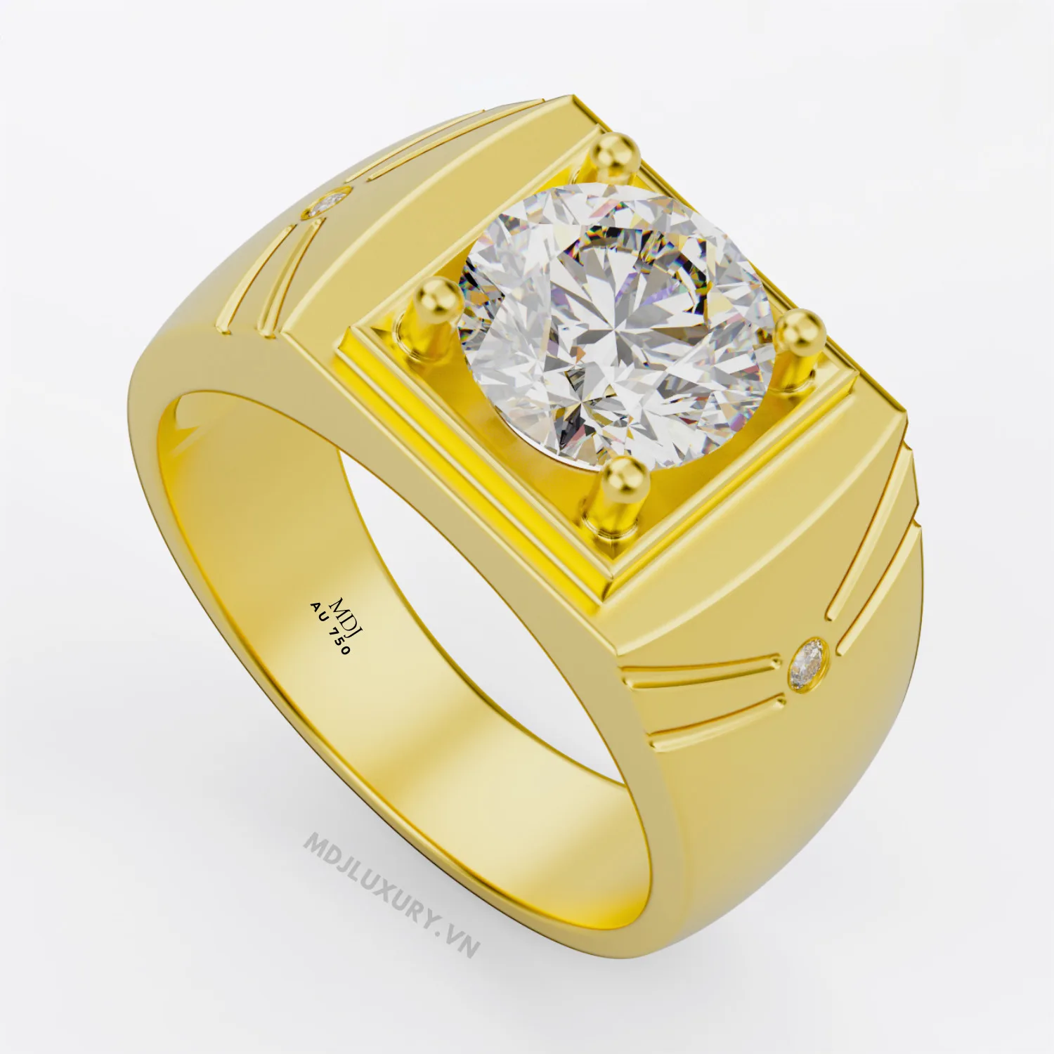 Nhẫn Nam Đá Quý Cao Cấp Vàng Tây 18K – NN335