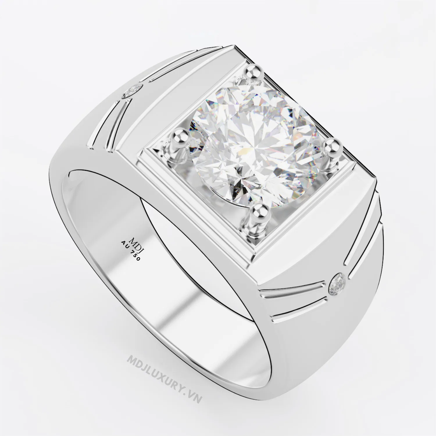 Nhẫn Nam Đá Quý Cao Cấp Vàng Tây 18K – NN335