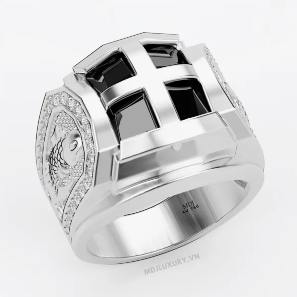 Nhẫn Nam Đá Ruby Cao Cấp Vàng Tây 18K – NN336
