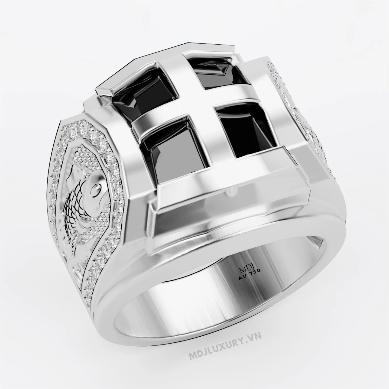 Nhẫn Nam Đá Ruby Cao Cấp Vàng Tây 18K – NN336