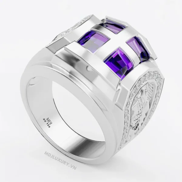 Nhẫn Nam Đá Ruby Cao Cấp Vàng Tây 18K – NN336