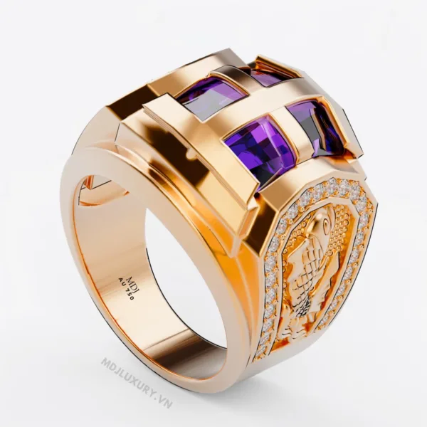Nhẫn Nam Đá Ruby Cao Cấp Vàng Tây 18K – NN336
