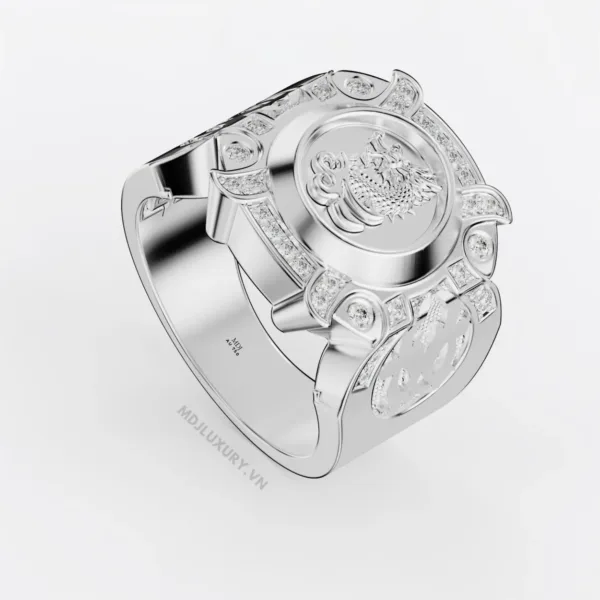 Nhẫn Nam Cao Cấp Mặt Rồng Vàng Tây 18K - NN337