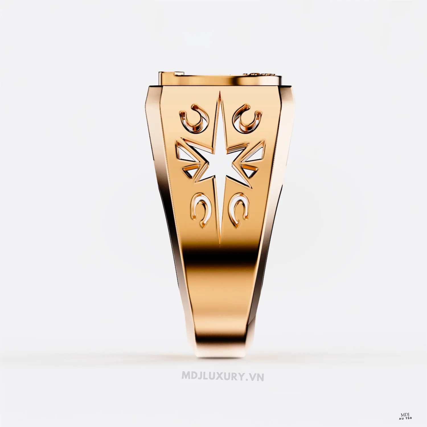 Nhẫn Nam Cao Cấp Mặt Móng Ngựa Tây 18K - NN338