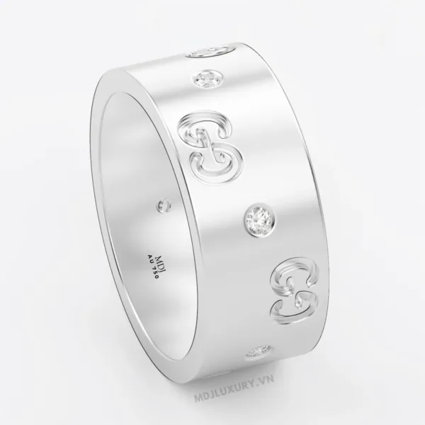 Nhẫn Nam Vàng 18K CG Kim Cương Thiên Nhiên- NN331