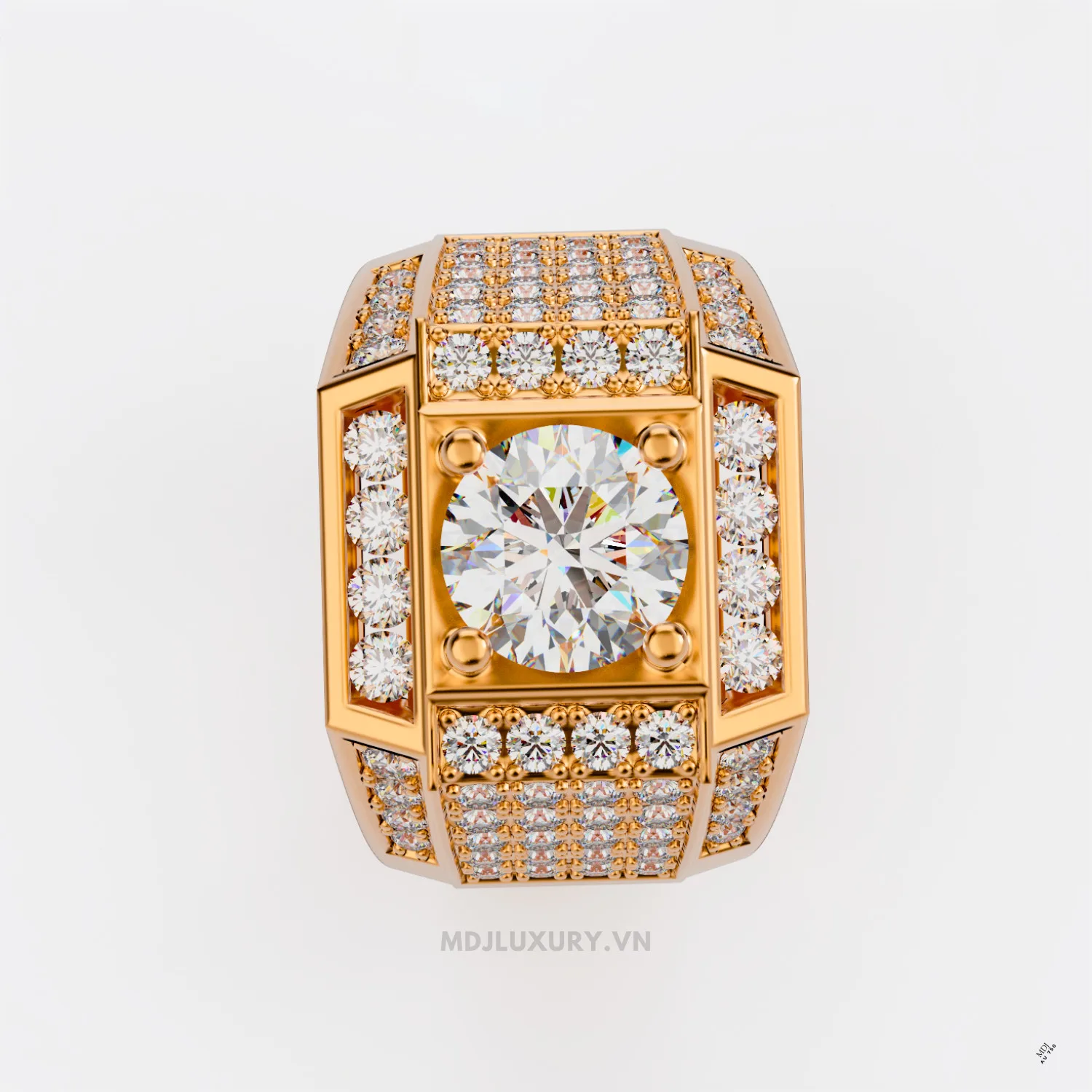 Nhẫn Nam Vàng Cao Cấp Đá Ruby 18K - NN352