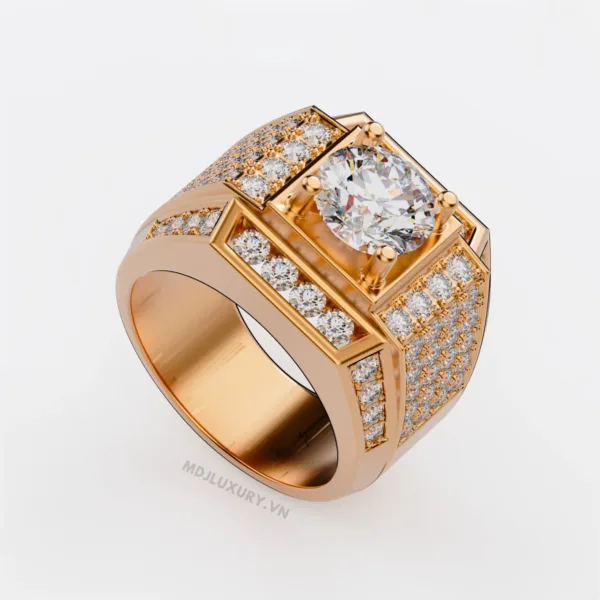Nhẫn Nam Vàng Cao Cấp Đá Ruby 18K - NN352