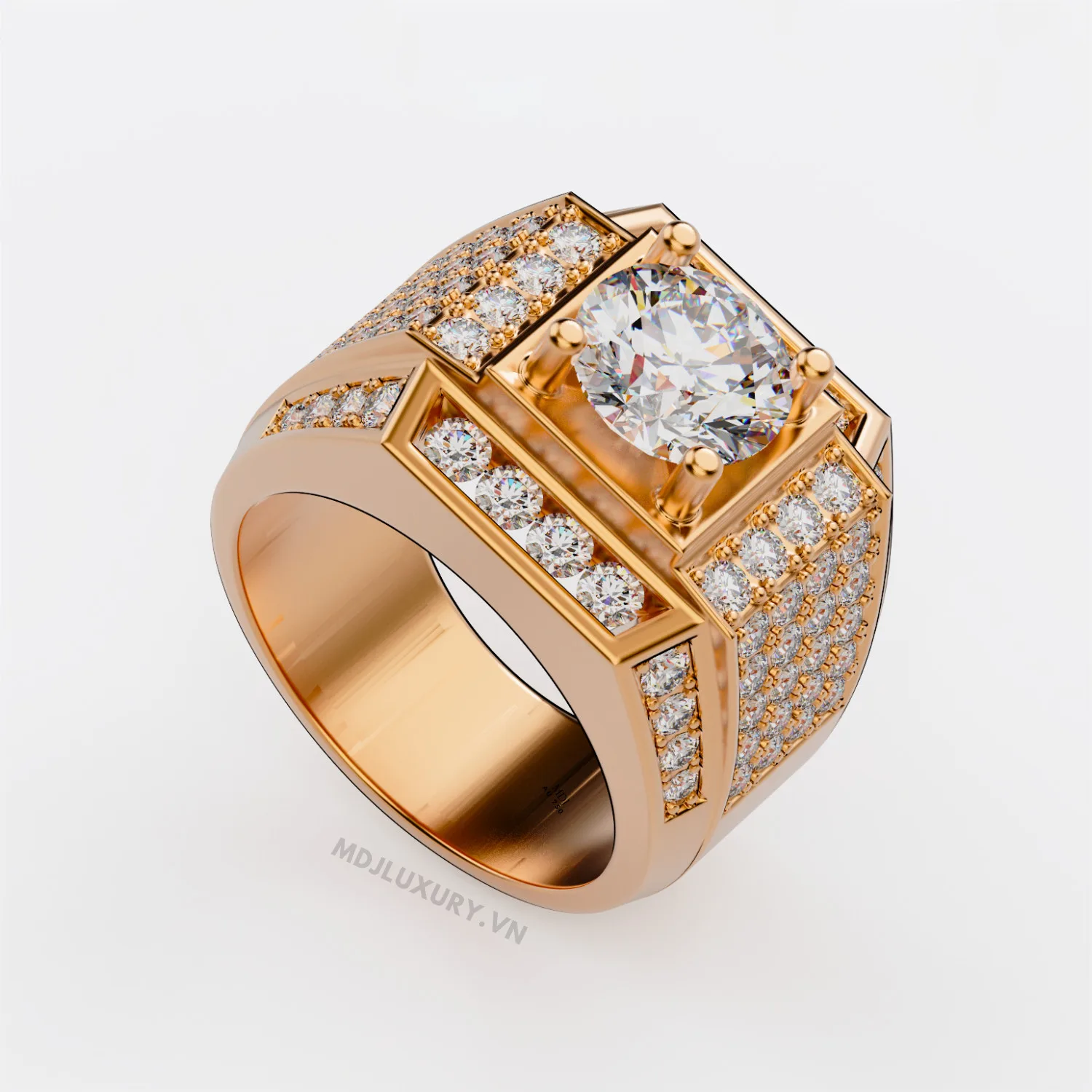 Nhẫn Nam Vàng Cao Cấp Đá Ruby 18K - NN352