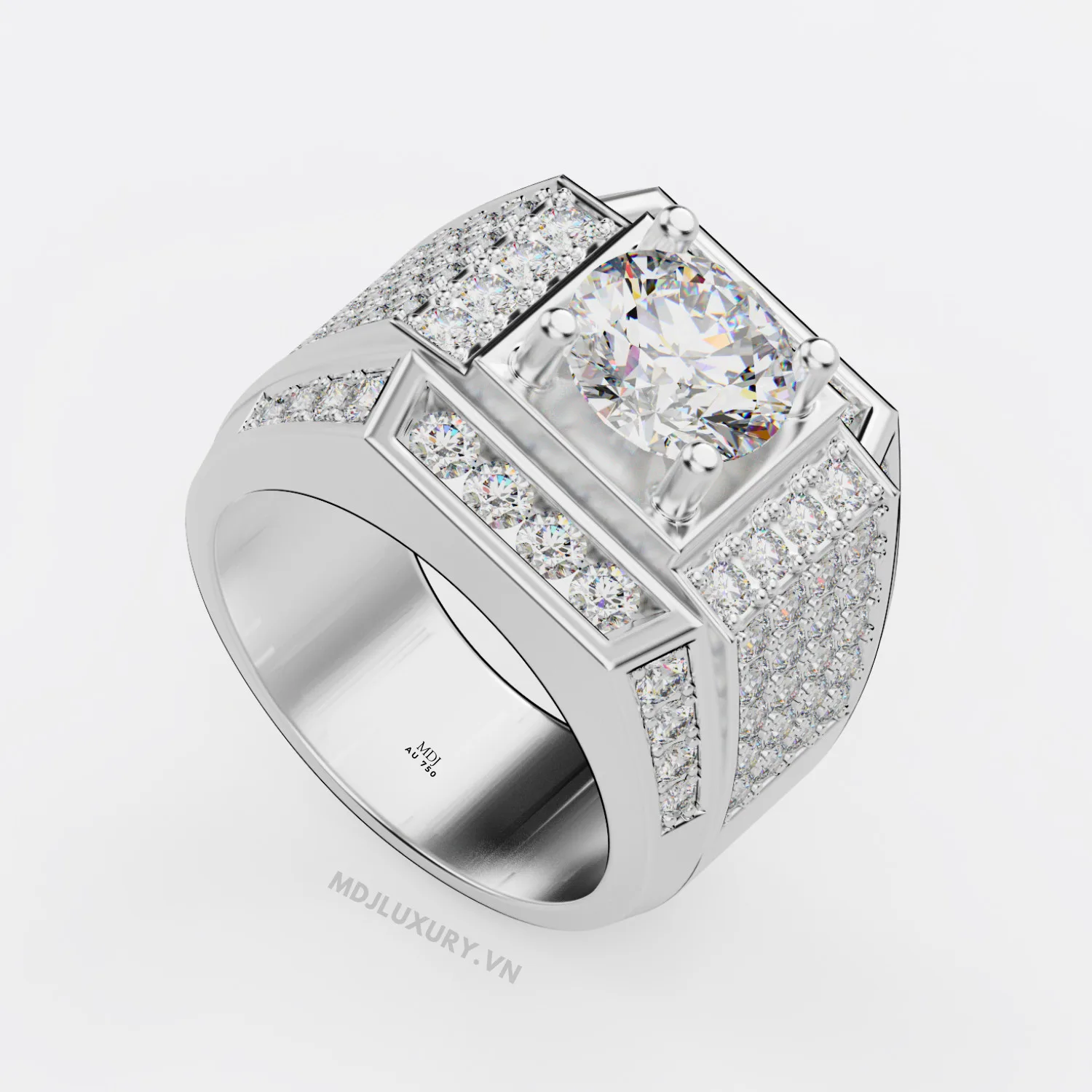 Nhẫn Nam Vàng Cao Cấp Đá Ruby 18K - NN352
