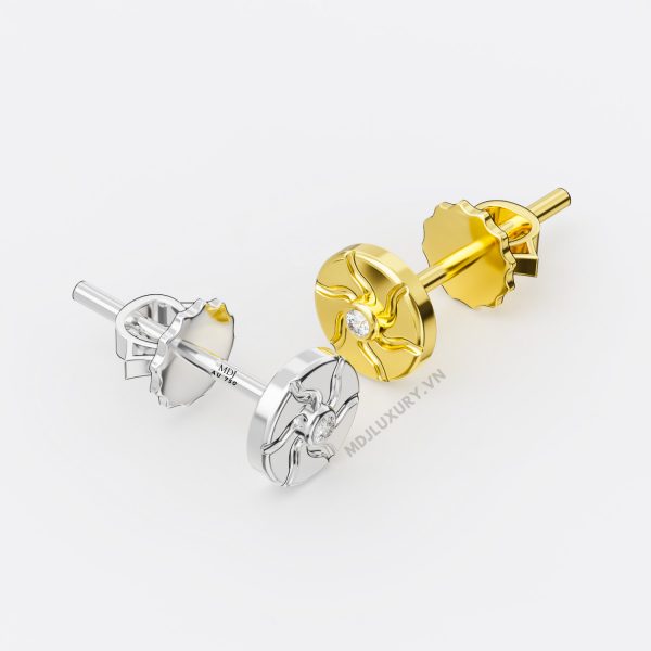 Hoa Tai Nam Vàng 14K Sunshine Diamond HT4