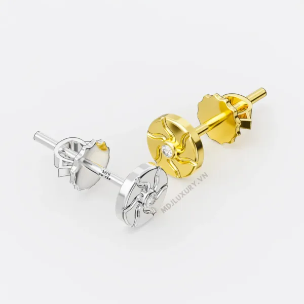 Hoa Tai Nam Vàng 14K Sunshine Diamond HT4