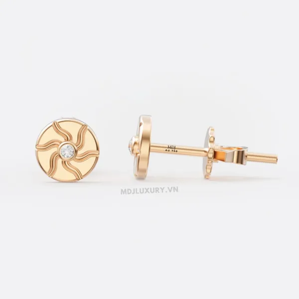 Hoa Tai Nam Vàng 14K Sunshine Diamond HT4