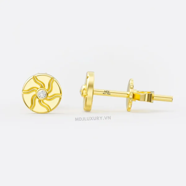 Hoa Tai Nam Vàng 14K Sunshine Diamond HT4