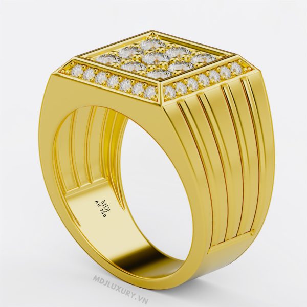Nhẫn Nam Cao Cấp Kim Cương Vàng Tây 18K – NN340