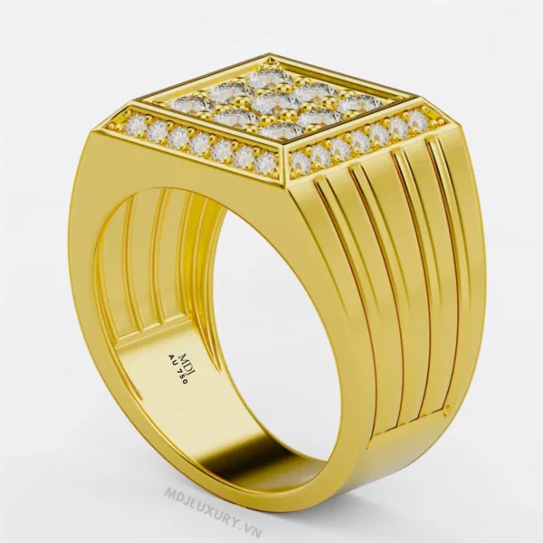 Nhẫn Nam Cao Cấp Kim Cương Vàng Tây 18K – NN340