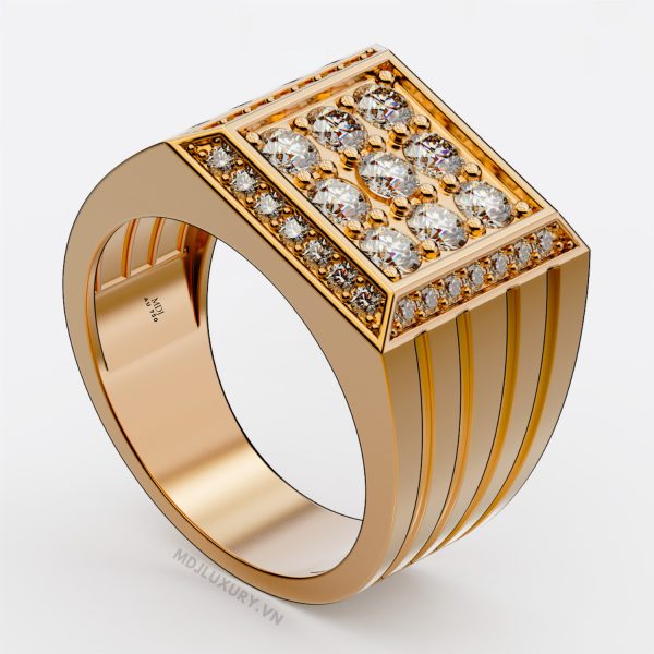 Nhẫn Nam Cao Cấp Kim Cương Vàng Tây 18K – NN340