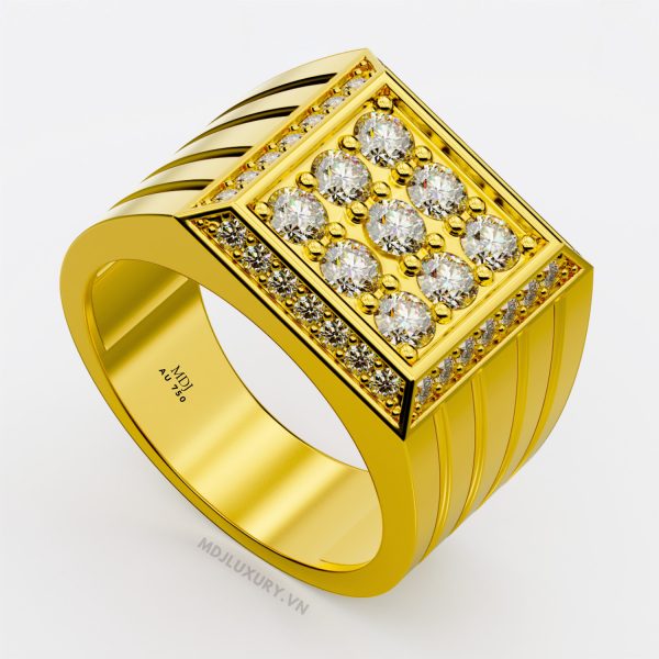 Nhẫn Nam Cao Cấp Kim Cương Vàng Tây 18K – NN340