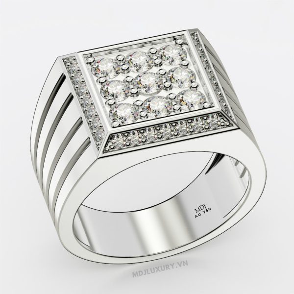 Nhẫn Nam Cao Cấp Kim Cương Vàng Tây 18K – NN340