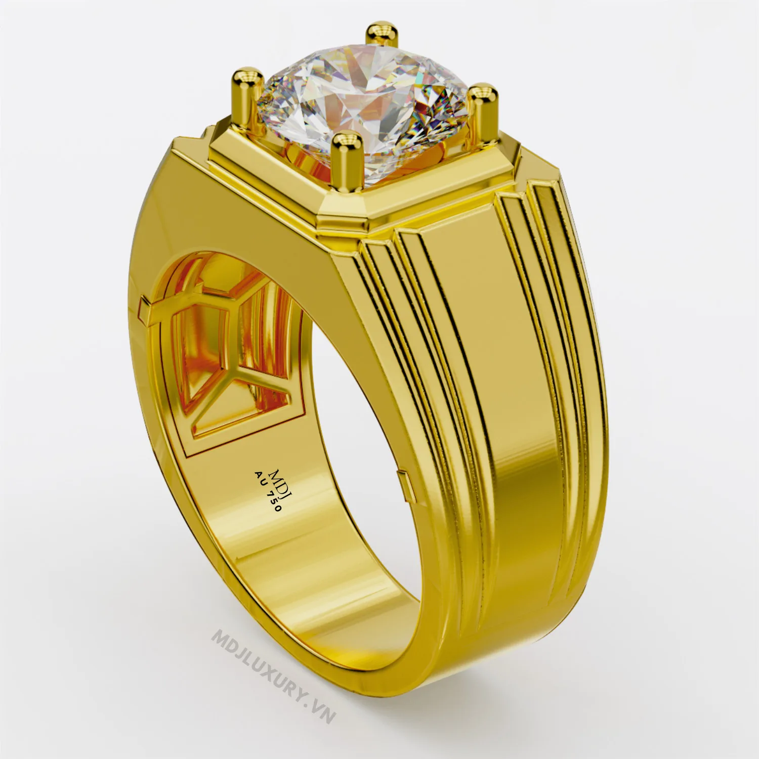 Nhẫn Nam Vàng 18K Đá Ruby – Sapphire Sang trọng – NN356
