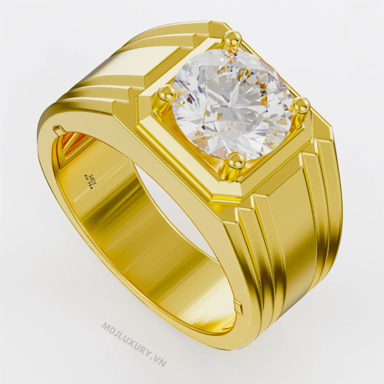 Nhẫn Nam Vàng 18K Đá Ruby – Sapphire Sang trọng – NN356