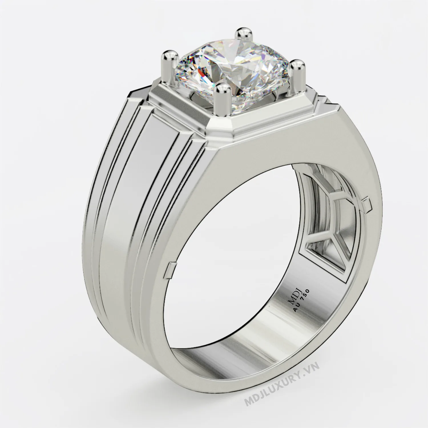 Nhẫn Nam Vàng 18K Đá Ruby – Sapphire Sang trọng – NN356
