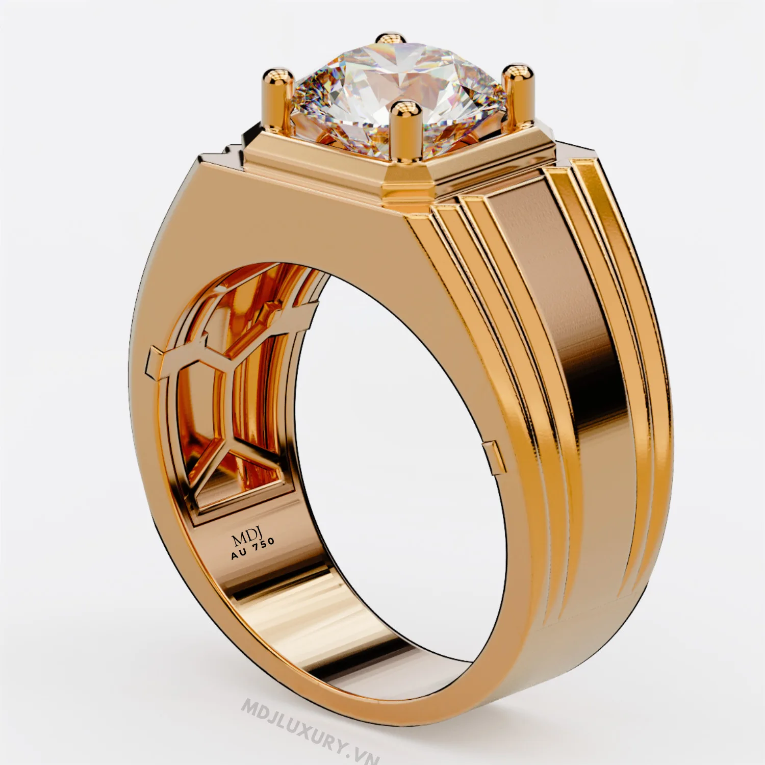 Nhẫn Nam Vàng 18K Đá Ruby – Sapphire Sang trọng – NN356