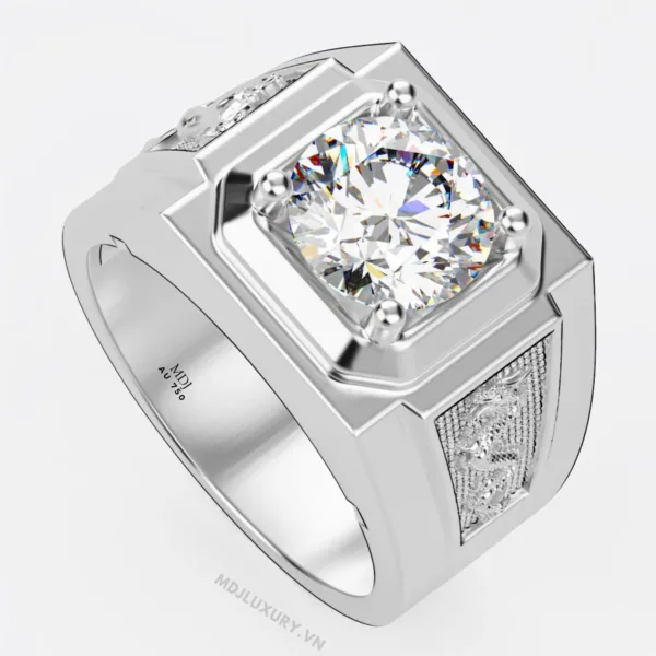 Nhẫn Nam Vàng Tây 14K Ruby Thiên Nhiên Song Ngọ- NN358