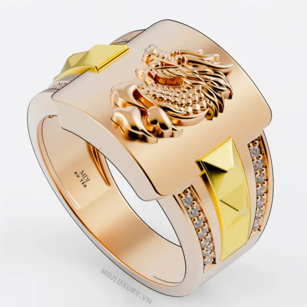 Nhẫn Vàng Nam 14K Thiên Nhiên Rồng – NN359