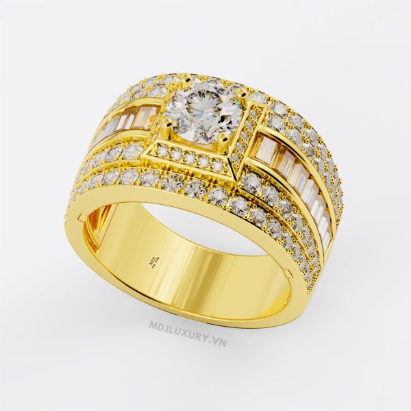 Nhẫn Vàng Nam Kim Cương Thiên Nhiên Cao Cấp - NN360