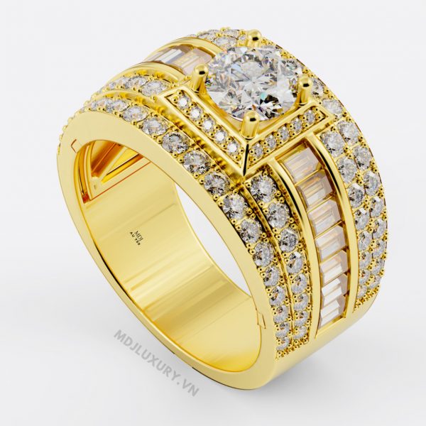 Nhẫn Vàng Nam Kim Cương Thiên Nhiên Cao Cấp - NN360