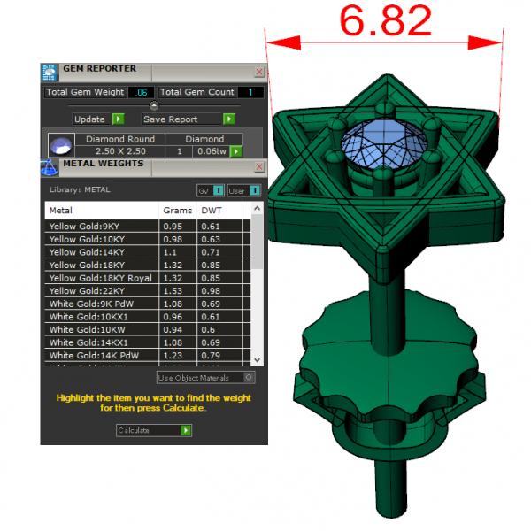 Bông Tai Nam Vàng Ngôi Sao Đính Kim Cương và Ruby Cao Cấp MDJ-HT21