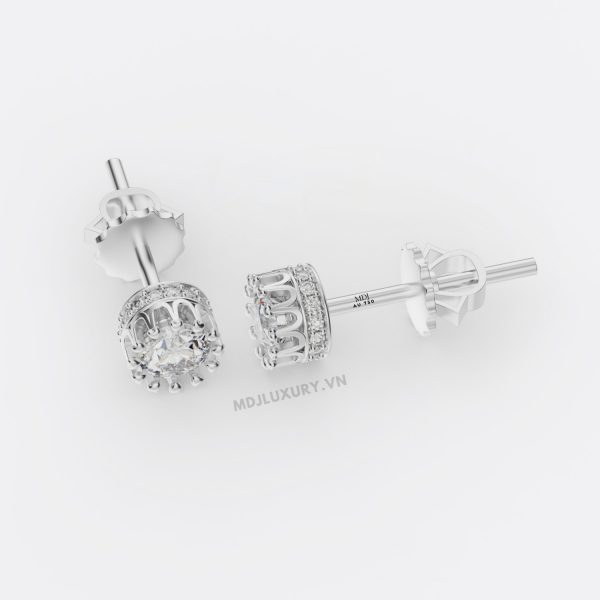 Bông Tai Nam Vàng Cao Cấp Đính Kim Cương ,Ruby MDJ HT18